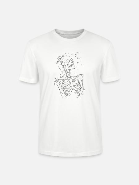 Skelett im Mondschein - Stanley/Stella Unisex Bio-T-Shirt CRAFTER - Weiß