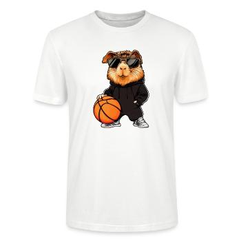 Basketball Meerschweinchen - Stanley/Stella Unisex Bio-T-Shirt CRAFTER - Weiß - Vorne - Alina (178cm) & Michal (187cm)