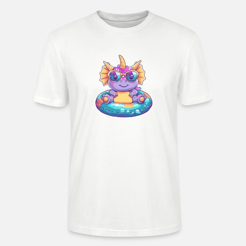 Dinosaurier triceratops Comic Cool - Stanley/Stella Unisex Bio-T-Shirt CRAFTER - Weiß