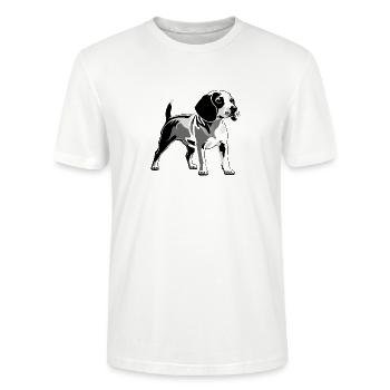 Beagle - Pet Dog Design - Stanley/Stella Unisex Bio-T-Shirt CRAFTER - Weiß - Vorne - Alina (178cm) & Michal (187cm)