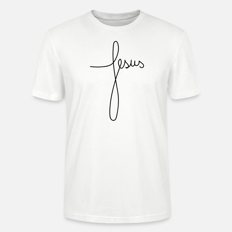 „Jesus“ – Lettering (horizontal) - Stanley/Stella Unisex Bio-T-Shirt CRAFTER - Weiß