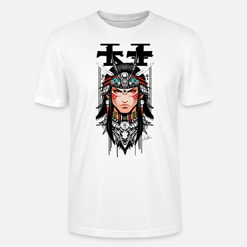 Indischer Samurai Japaner Mann - Stanley/Stella Unisex Bio-T-Shirt CRAFTER - Weiß