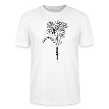 blumen - Stanley/Stella Unisex Bio-T-Shirt CRAFTER - Weiß - Vorne - Alina (178cm) & Michal (187cm)