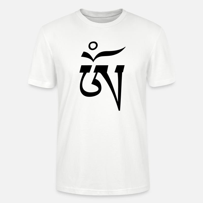 Aum OM tibétain 1c - T-shirt bio CRAFTER Stanley Stella Unisexe - blanc