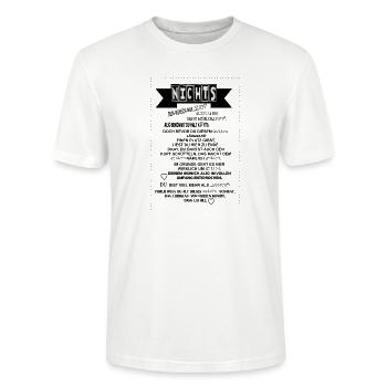 Nichts - Geschenkidee Nichts schenken Text - Stanley/Stella Unisex Bio-T-Shirt CRAFTER - Weiß - Vorne - Alina (178cm) & Michal (187cm)