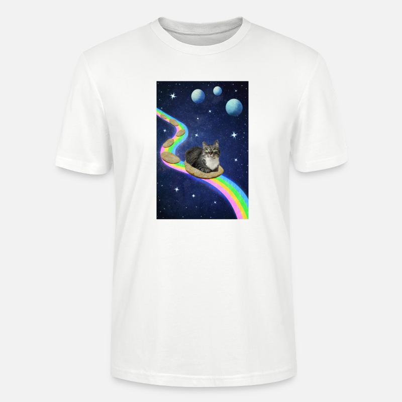 Chat mignon dans l’espace - T-shirt bio CRAFTER Stanley Stella Unisexe - blanc