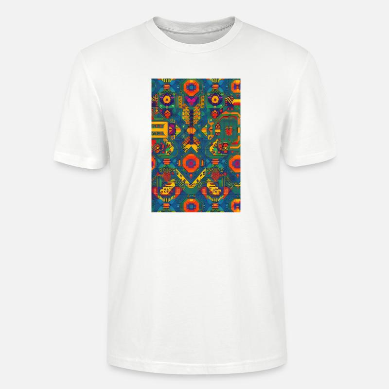 Retro Muster - Stanley/Stella Unisex Bio-T-Shirt CRAFTER - Weiß