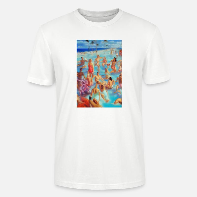 Plage de Floride - T-shirt bio CRAFTER Stanley Stella Unisexe - blanc