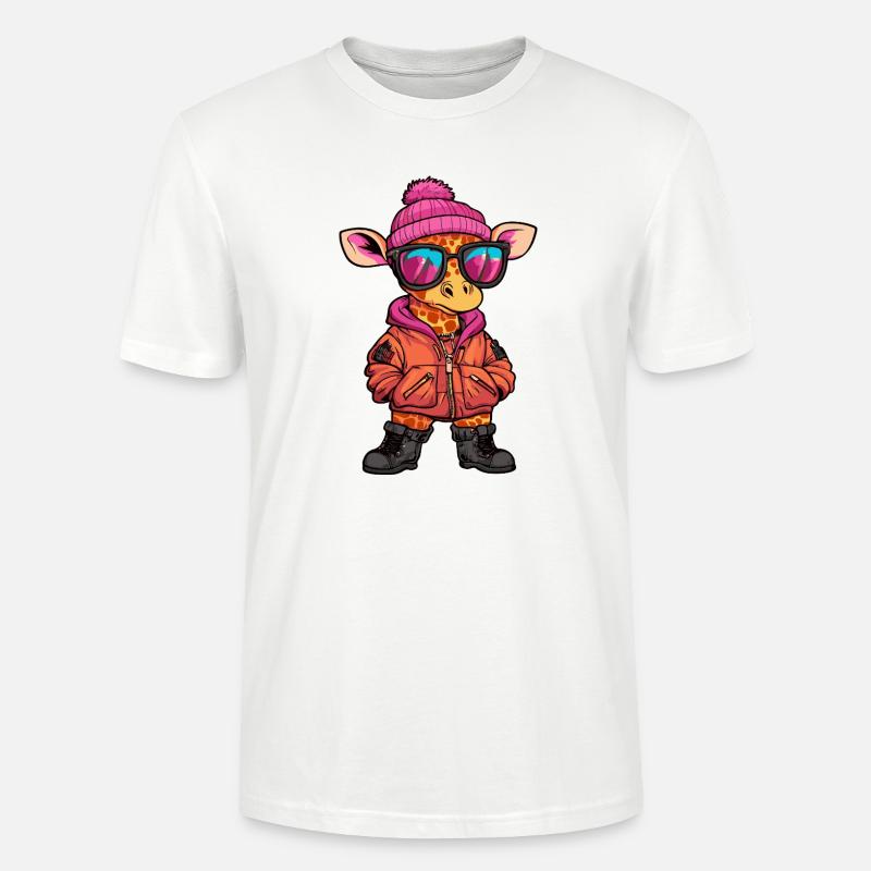 Giraffe Cool Comic - Stanley/Stella Unisex Bio-T-Shirt CRAFTER - Weiß
