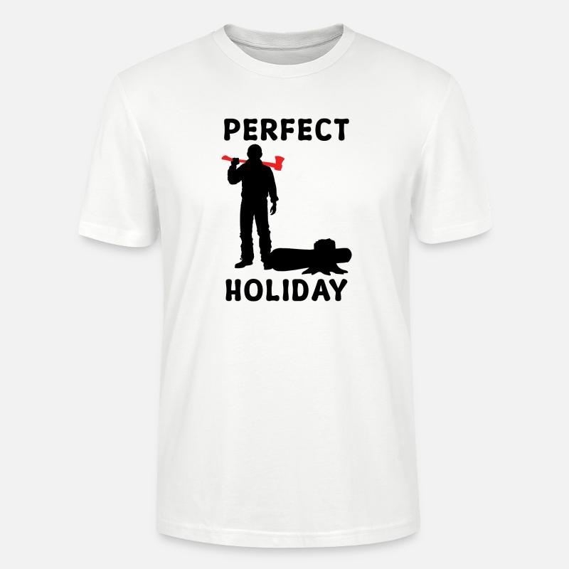 Boiserie hache bûcheron arbre cutter déclaration - T-shirt bio CRAFTER Stanley Stella Unisexe - blanc