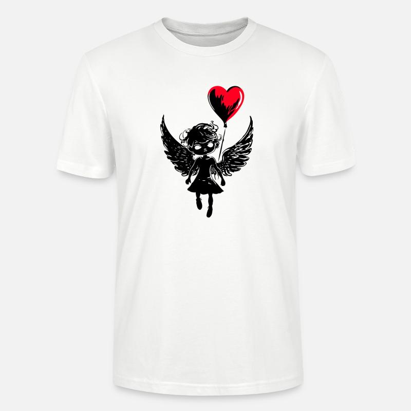 Engel mit Herz Luftballon - Heartful Creatures - Stanley/Stella Unisex Bio-T-Shirt CRAFTER - Weiß