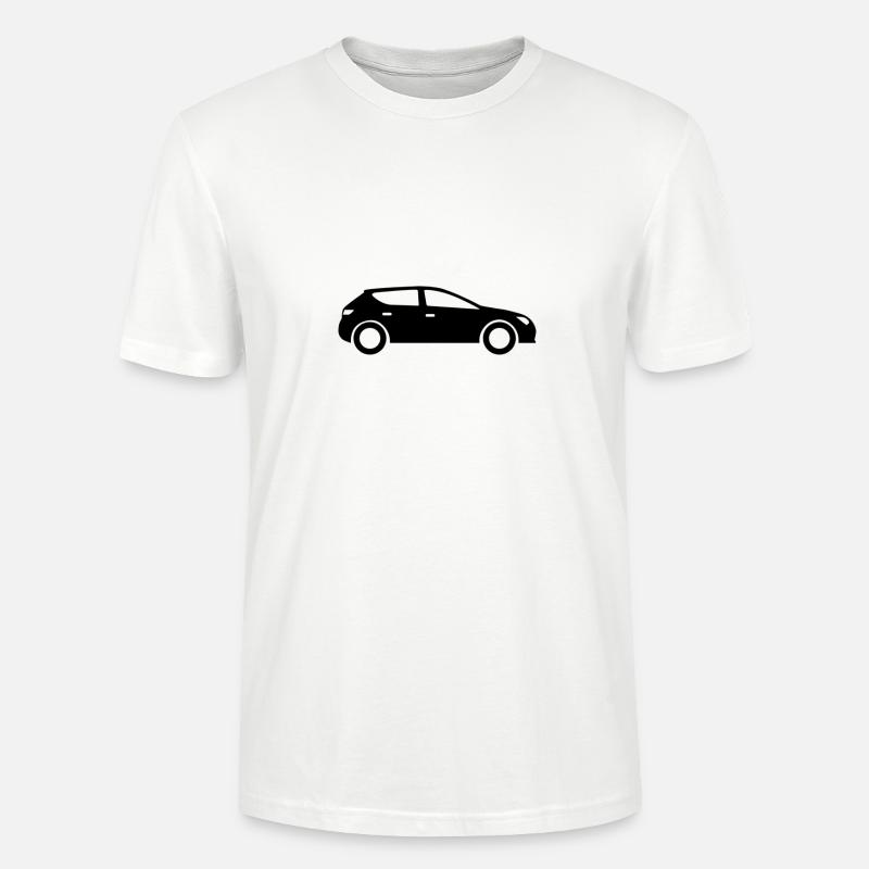 Silhouette des Autos - Stanley/Stella Unisex Bio-T-Shirt CRAFTER - Weiß