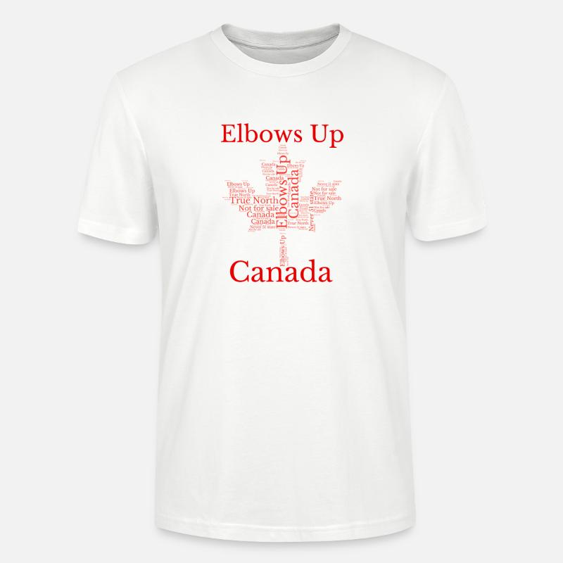 T-shirt de protestation Elbows Up Canada - T-shirt bio CRAFTER Stanley Stella Unisexe - blanc
