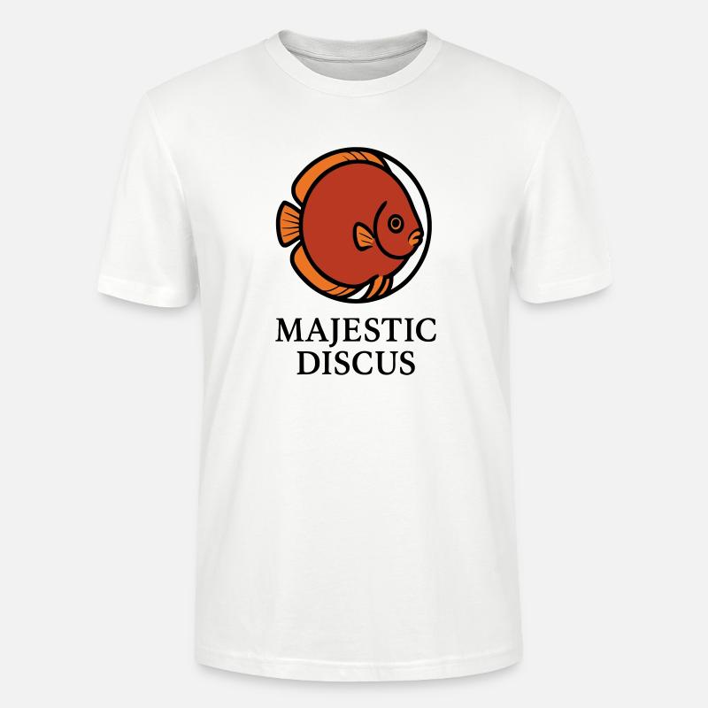 Logo Majestueux Poisson Discus Circulaire - T-shirt bio CRAFTER Stanley Stella Unisexe - blanc