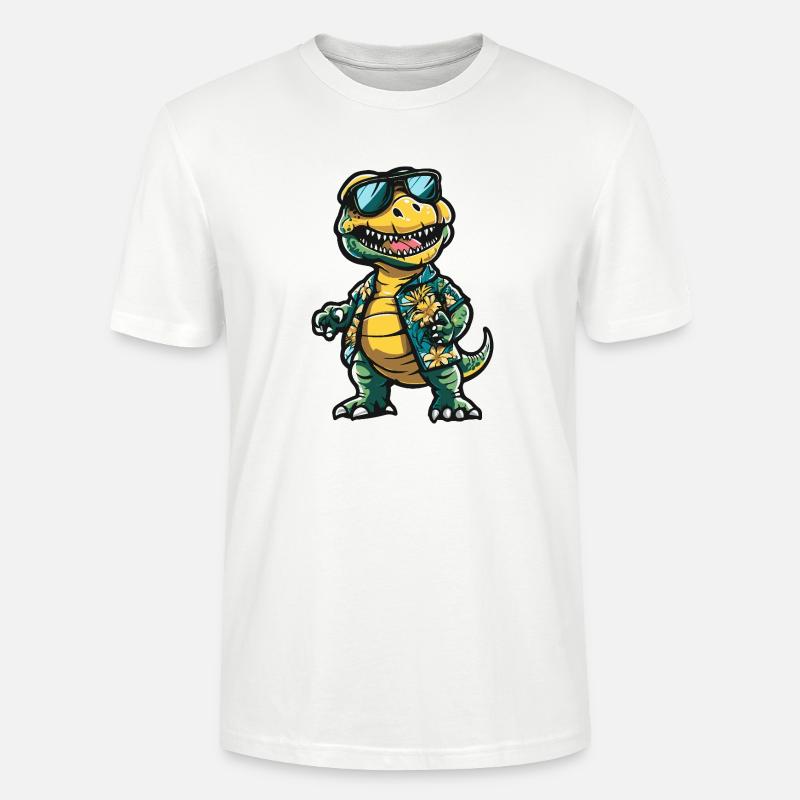 Dinosaurier T-Rex Comic Urlaub - Stanley/Stella Unisex Bio-T-Shirt CRAFTER - Weiß
