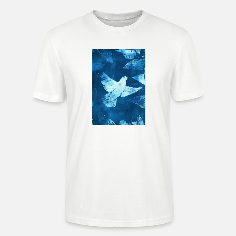 Blue Dove Peace Visual - T-shirt bio CRAFTER Stanley Stella Unisexe - blanc