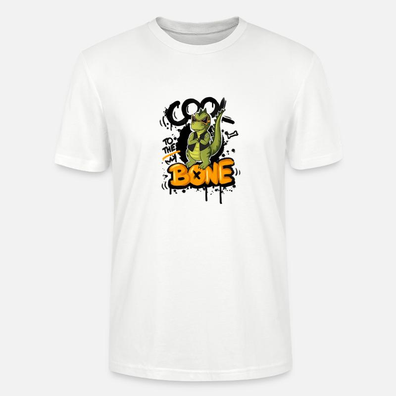 Lässiger Dino BONE Schrift - Stanley/Stella Unisex Bio-T-Shirt CRAFTER - Weiß