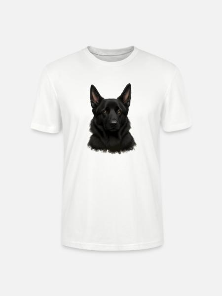Schwarzer Schäferhund Porträt - Stanley/Stella Unisex Bio-T-Shirt CRAFTER - Weiß