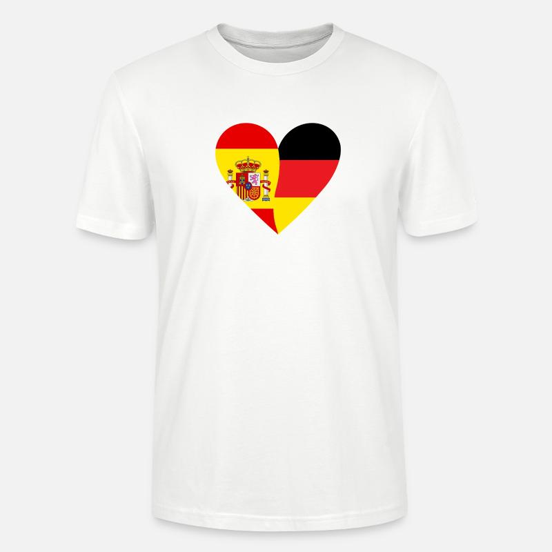 Spain Germany Heart - Stanley/Stella Unisex Bio-T-Shirt CRAFTER - Weiß