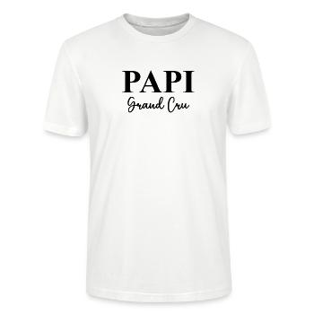 Papi - Grand cru - T-shirt bio CRAFTER Stanley Stella Unisexe - blanc - Devant - Alina (178cm) & Michal (187cm)