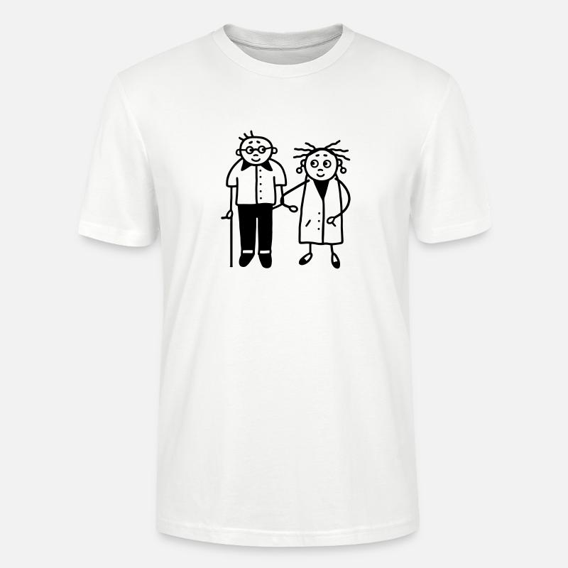 Altenpflegerin mit Opa - Stanley/Stella Unisex Bio-T-Shirt CRAFTER - Weiß