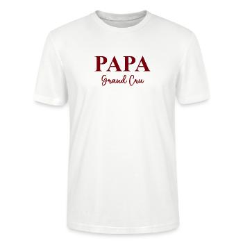 Papa Grand cru - T-shirt bio CRAFTER Stanley Stella Unisexe - blanc - Devant - Alina (178cm) & Michal (187cm)