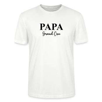 Papa Grand cru - T-shirt bio CRAFTER Stanley Stella Unisexe - blanc - Devant - Alina (178cm) & Michal (187cm)