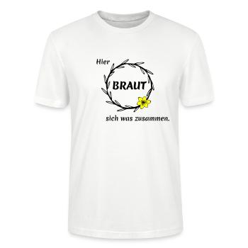 Da BRAUT sich was zusammen - Stanley/Stella Unisex Bio-T-Shirt CRAFTER - Weiß - Vorne - Alina (178cm) & Michal (187cm)