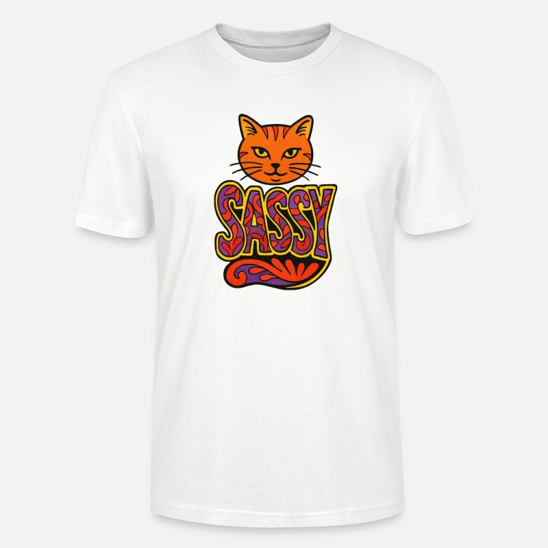 Sassy Cat Psychedelic Script - Stanley/Stella Unisex Bio-T-Shirt CRAFTER - Weiß