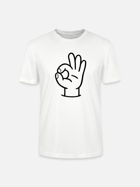 Hand OK Zeichen - Stanley/Stella Unisex Bio-T-Shirt CRAFTER - Weiß