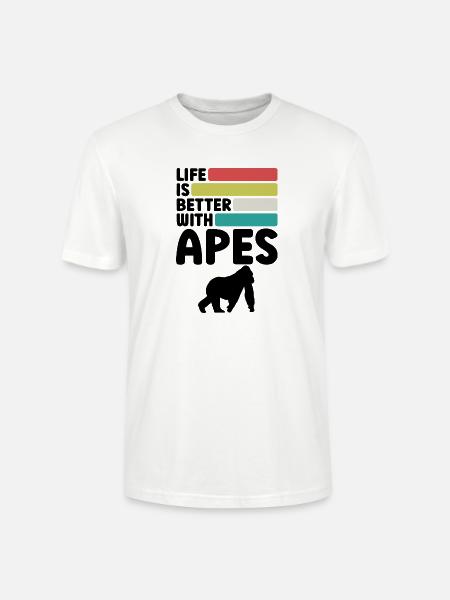 Affen Spruch Retro - Stanley/Stella Unisex Bio-T-Shirt CRAFTER - Weiß