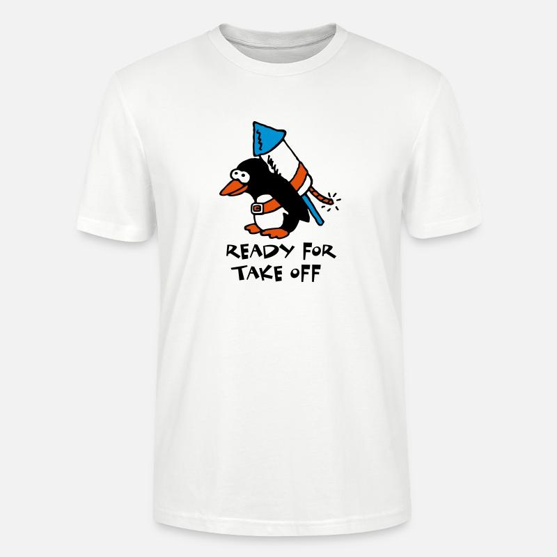 rocket_pinguin_white_c_3c - Stanley/Stella Unisex Bio-T-Shirt CRAFTER - Weiß