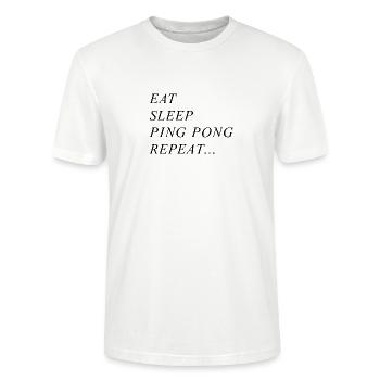 Eat Sleep Pingpong Repeat Cool Chemise de tennis de table - T-shirt bio CRAFTER Stanley Stella Unisexe - blanc - Devant - Alina (178cm) & Michal (187cm)