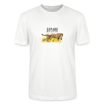 gepard - Stanley/Stella CRAFTER Unisex Organic T-Shirt - white - Front - Alina (178cm) & Michal (187cm)