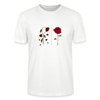 Unisex Premium T-shirt - Stanley/Stella Unisex Bio-T-Shirt CRAFTER - Weiß - Vorne - Alina (178cm) & Michal (187cm)