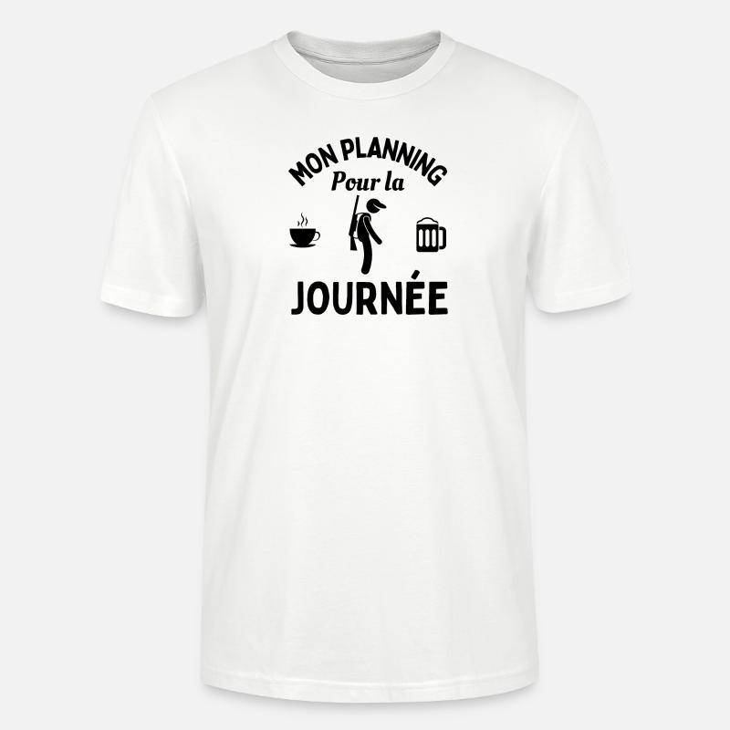 mon planning pour la journée - T-shirt bio CRAFTER Stanley Stella Unisexe - blanc