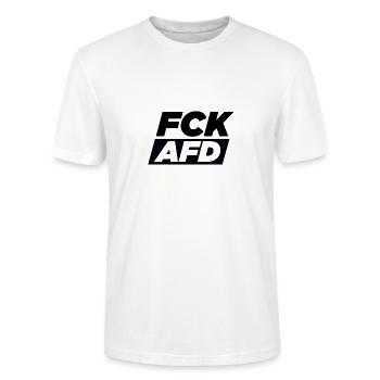 FCK AFD - Stanley/Stella Unisex Bio-T-Shirt CRAFTER - Weiß - Vorne - Alina (178cm) & Michal (187cm)