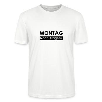 MONDAY - Any questions? - Stanley/Stella CRAFTER Unisex Organic T-Shirt - white - Front - Alina (178cm) & Michal (187cm)