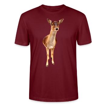 deer - Stanley/Stella CRAFTER Unisex Organic T-Shirt - burgundy - Front - Alina (178cm) & Michal (187cm)
