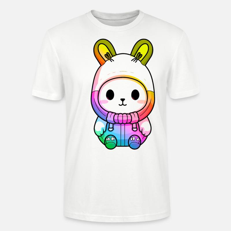 Hase Winter Tier Bunt Comic - Stanley/Stella Unisex Bio-T-Shirt CRAFTER - Weiß