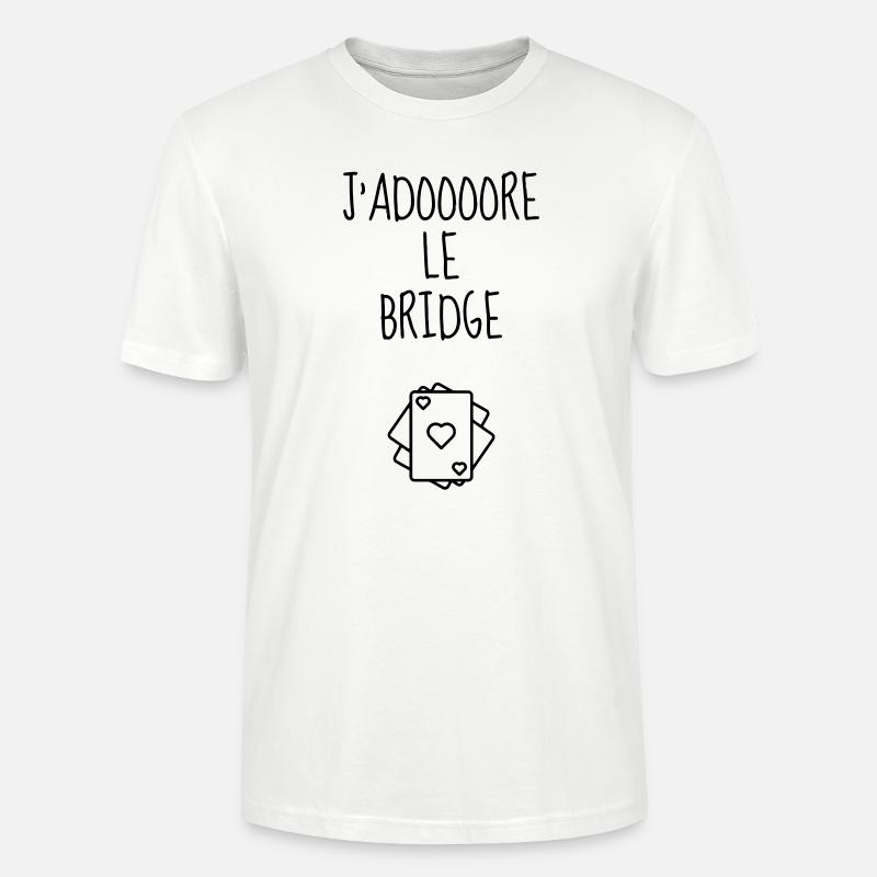 bridge / bridgeur / bridgeuse / cartes - T-shirt bio CRAFTER Stanley Stella Unisexe - blanc