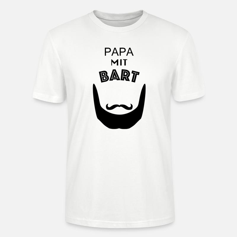 Papa mit Bart - Schwarz - Stanley/Stella Unisex Bio-T-Shirt CRAFTER - Weiß