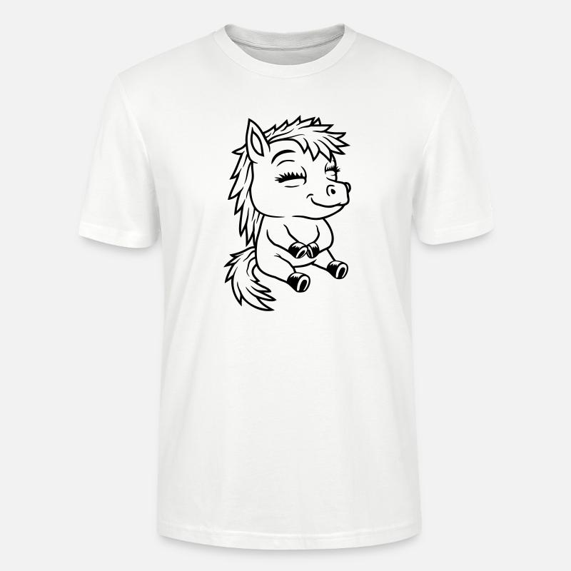 Comic kleines sitzendes Pony - Stanley/Stella Unisex Bio-T-Shirt CRAFTER - Weiß