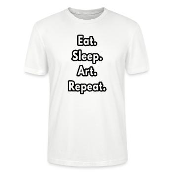 Eat Sleep Art Repeat - art teacher gifts - Stanley/Stella CRAFTER Unisex Organic T-Shirt - white - Front - Alina (178cm) & Michal (187cm)