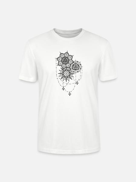 Celtic Henna Mandala Tattoo, black - Stanley/Stella CRAFTER Unisex Organic T-Shirt - white