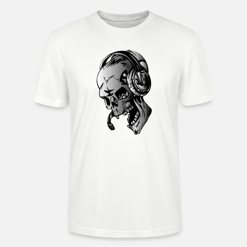 Skull dj - Stanley/Stella Unisex Bio-T-Shirt CRAFTER - Weiß