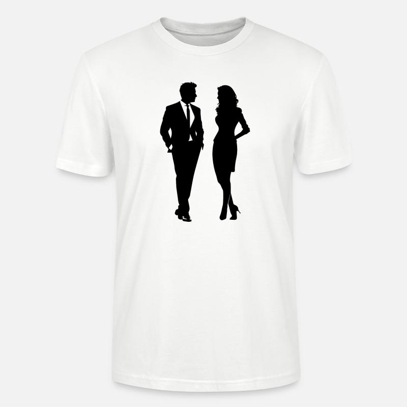 Geschäftspaar Silhouette - Stanley/Stella Unisex Bio-T-Shirt CRAFTER - Weiß