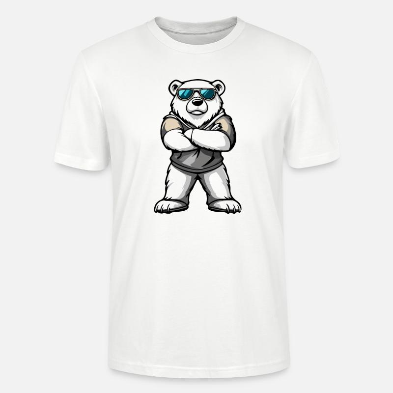 Eisbär Comic - Stanley/Stella Unisex Bio-T-Shirt CRAFTER - Weiß