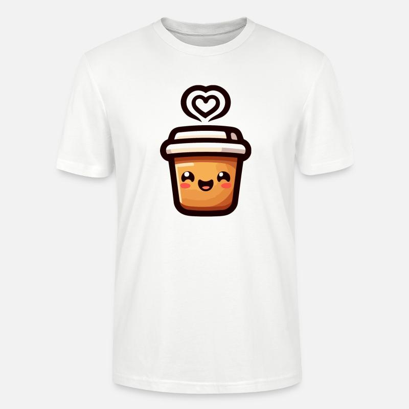 Caffeine Cutie: The Joyful Java - Stanley/Stella CRAFTER Unisex Organic T-Shirt - white