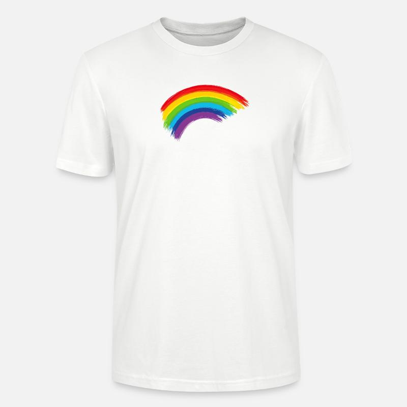 Regenbogen Pinselbogen Hoffnung Gemeinschaft  - Stanley/Stella Unisex Bio-T-Shirt CRAFTER - Weiß